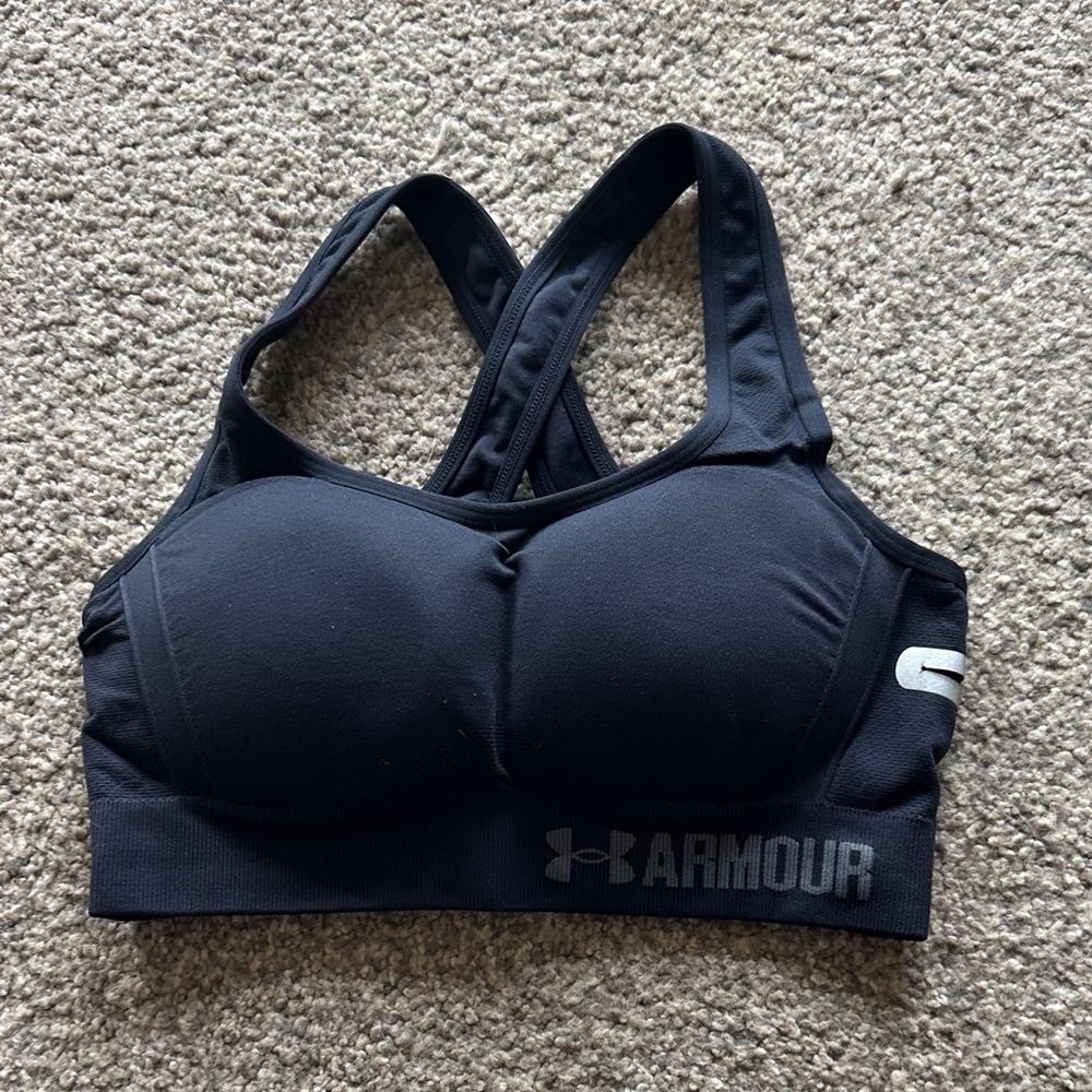 Under Armour Black Padded Racerback Sports Bra